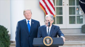 President Donald Trump and Jerome Powell