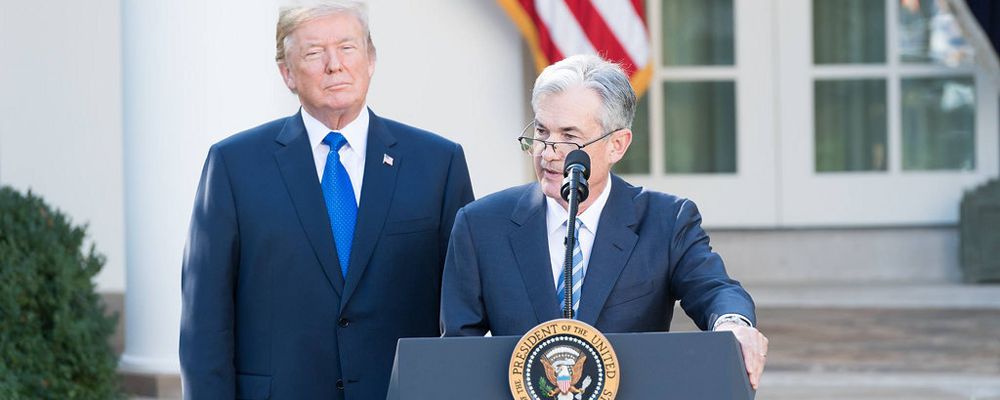 President Donald Trump and Jerome Powell