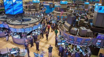 Busy trading floor of the New York Stock Exchange