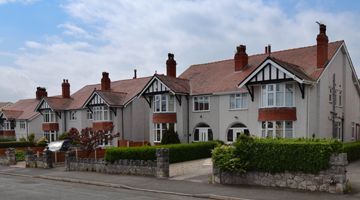 Traditional 1930s semi detached homes in a quiet residential area of Wales