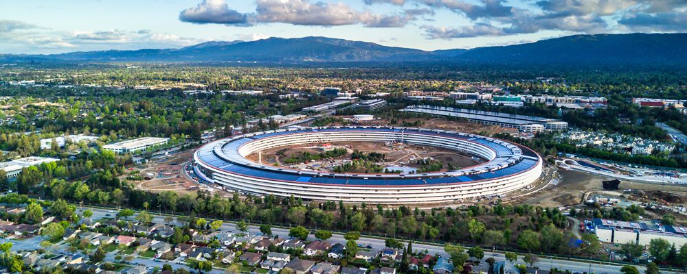 Aerial photo of the Silicon Valley in California