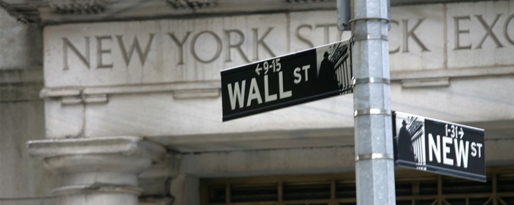 A Wall Street street sign in New York City